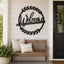 Welcome Wreath Metal Wall Art – Entryway & Porch Welcome Sign
