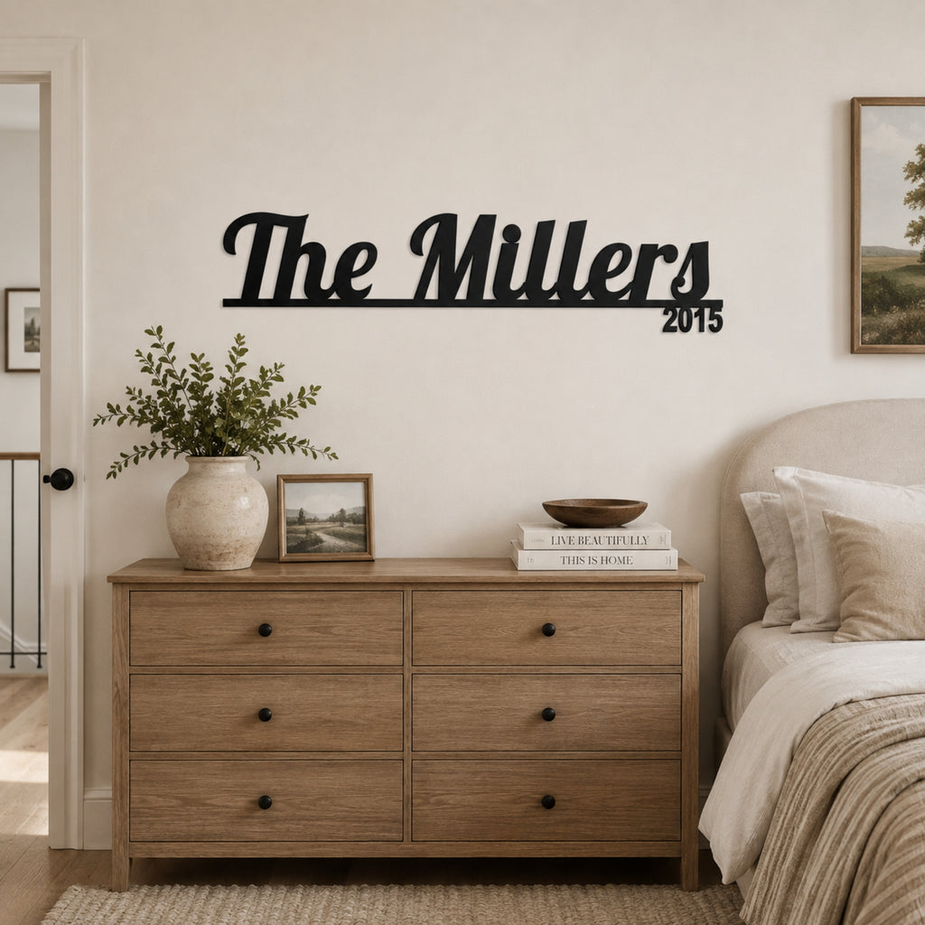 Personalized Family Name Metal Sign with Established Year