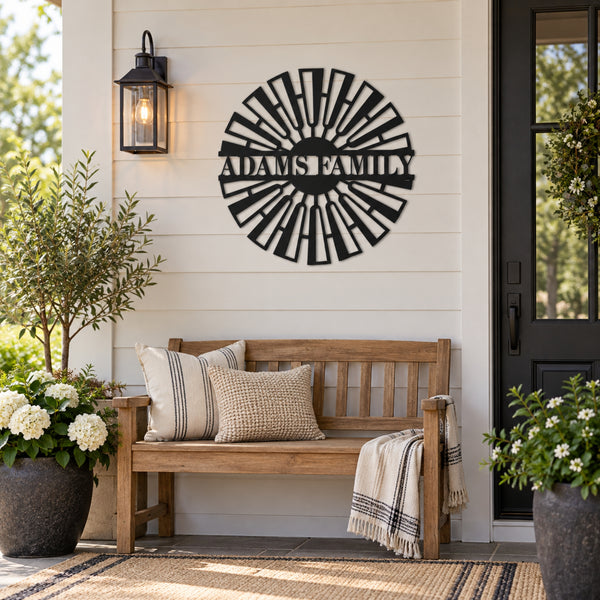 Personalized Family Name Metal Sign – Windmill Design