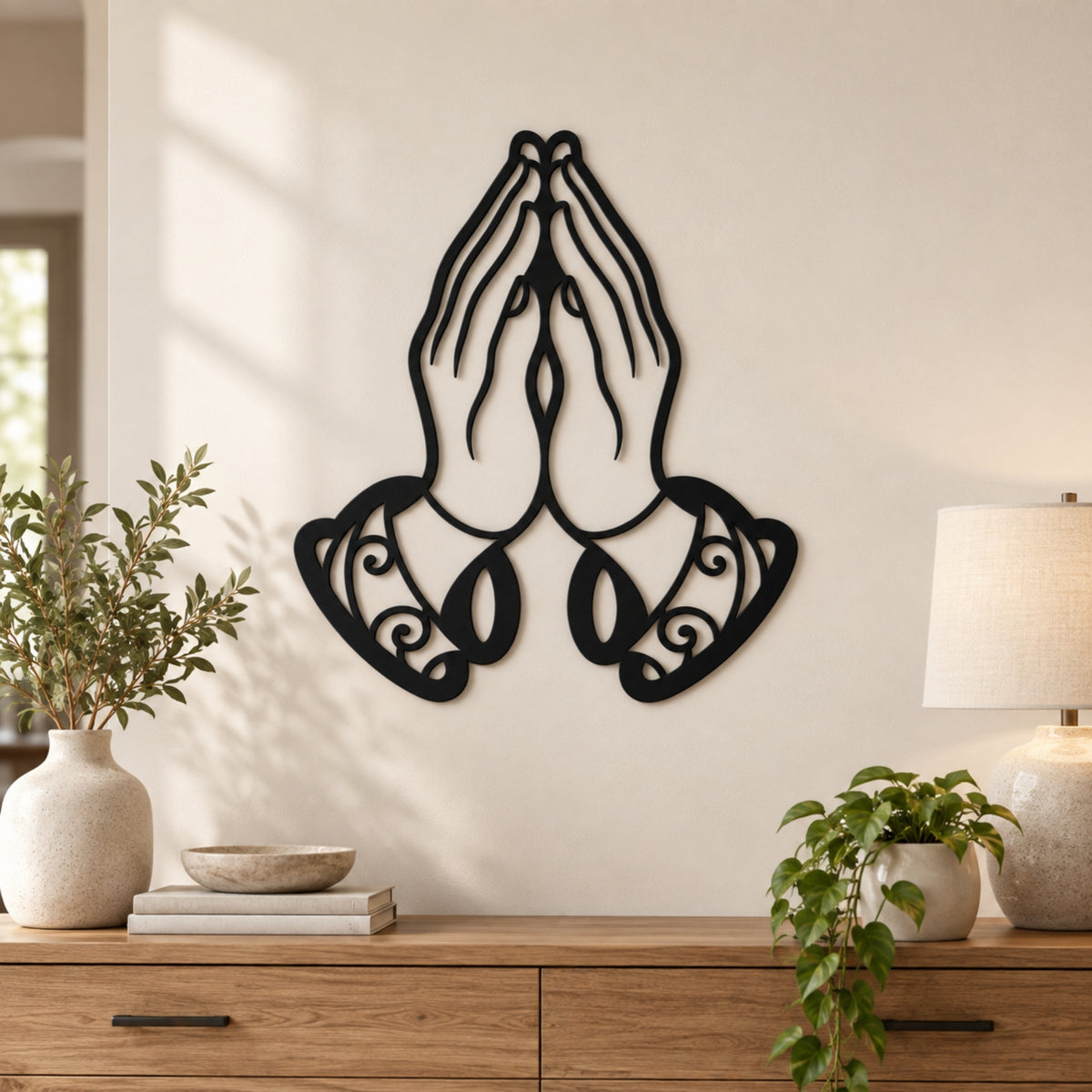Praying Hands Metal Wall Art – Christian Faith Wall Decor Main image
