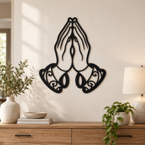 Praying Hands Metal Wall Art – Christian Faith Wall Decor