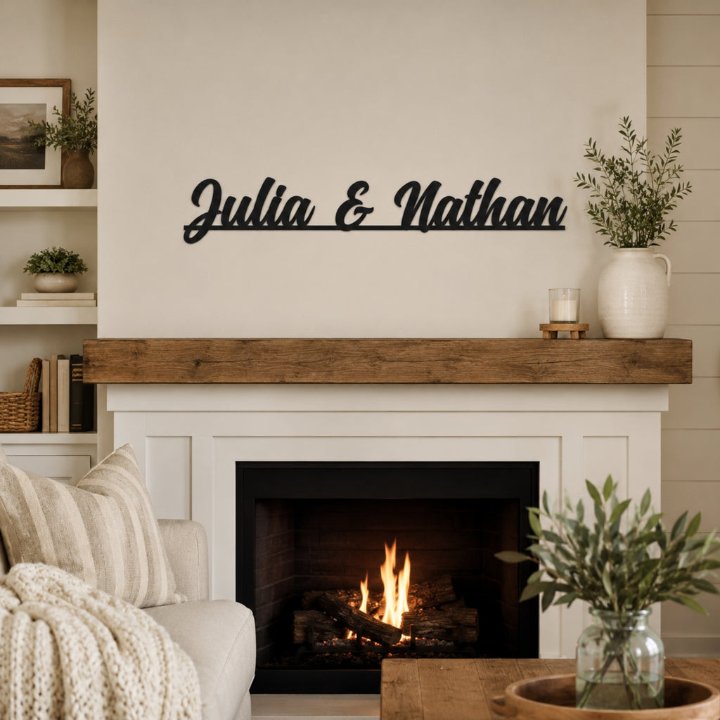 Personalized Couple Names Metal Sign – Custom Two Name Wall Art
