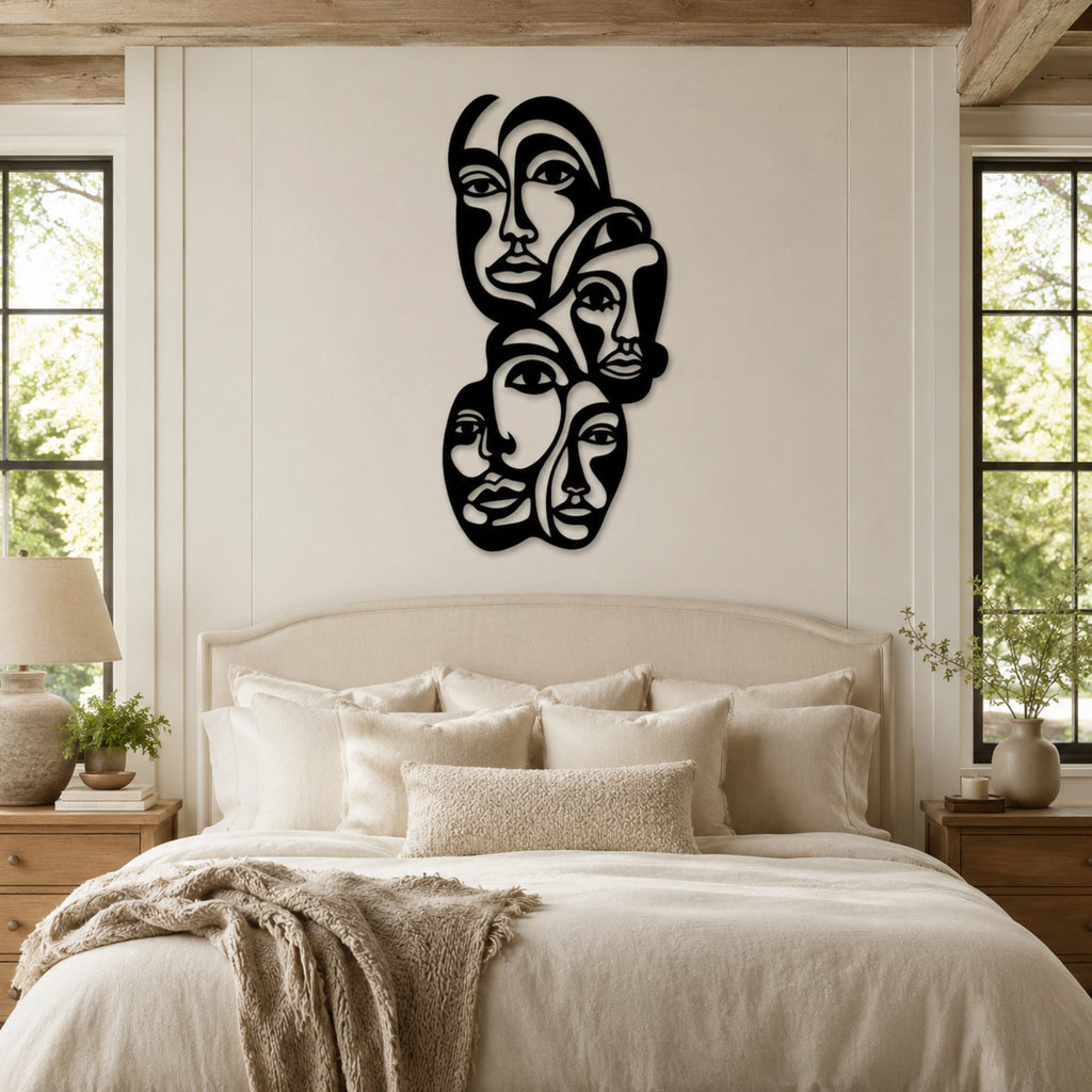 Abstract Faces Metal Wall Art