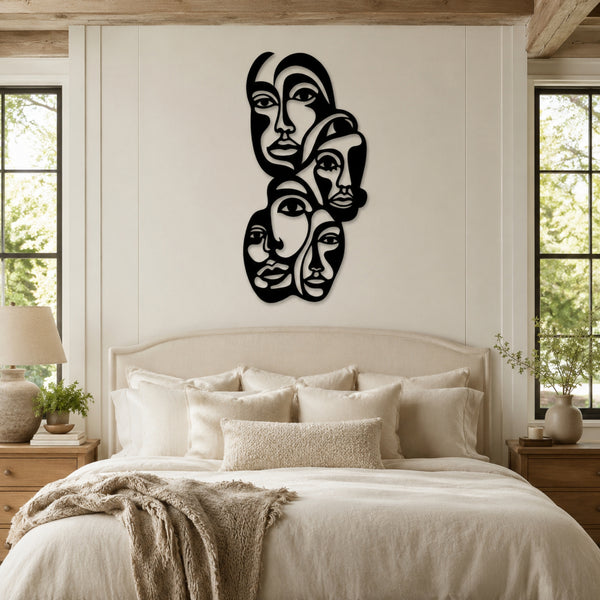 Abstract Faces Metal Wall Art