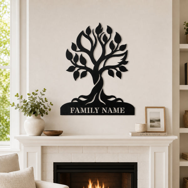 Personalized Tree of Life Family Name Metal Sign