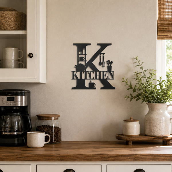 Kitchen Metal Wall Sign – Letter K Kitchen Wall Decor