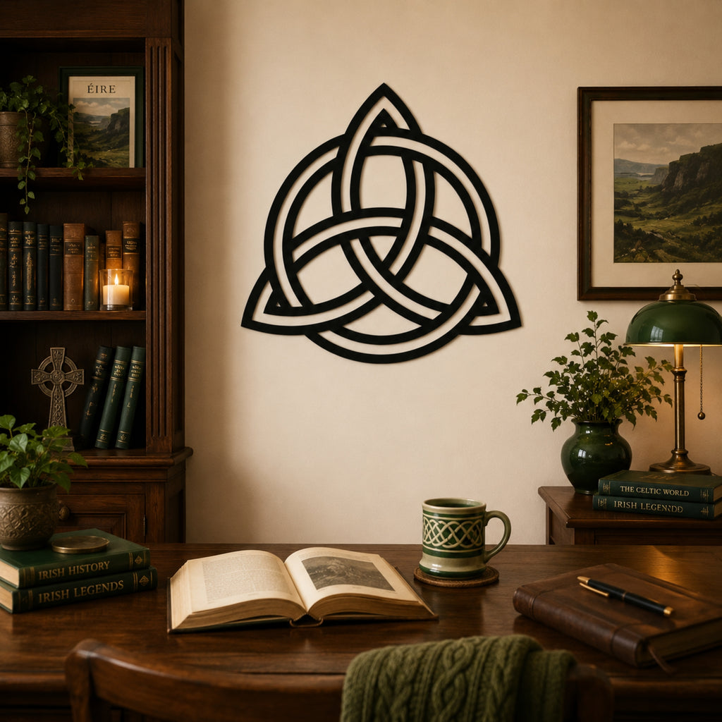 Celtic Trinity Knot Metal Wall Art – Triquetra Decor
