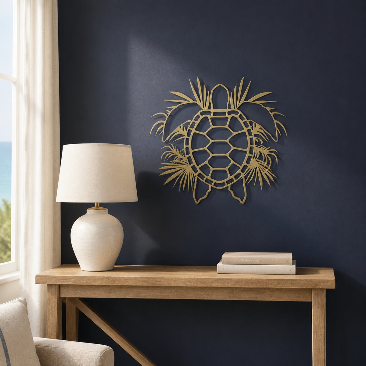 Tropical Sea Turtle Metal Wall Art – Coastal Ocean Wall Decor