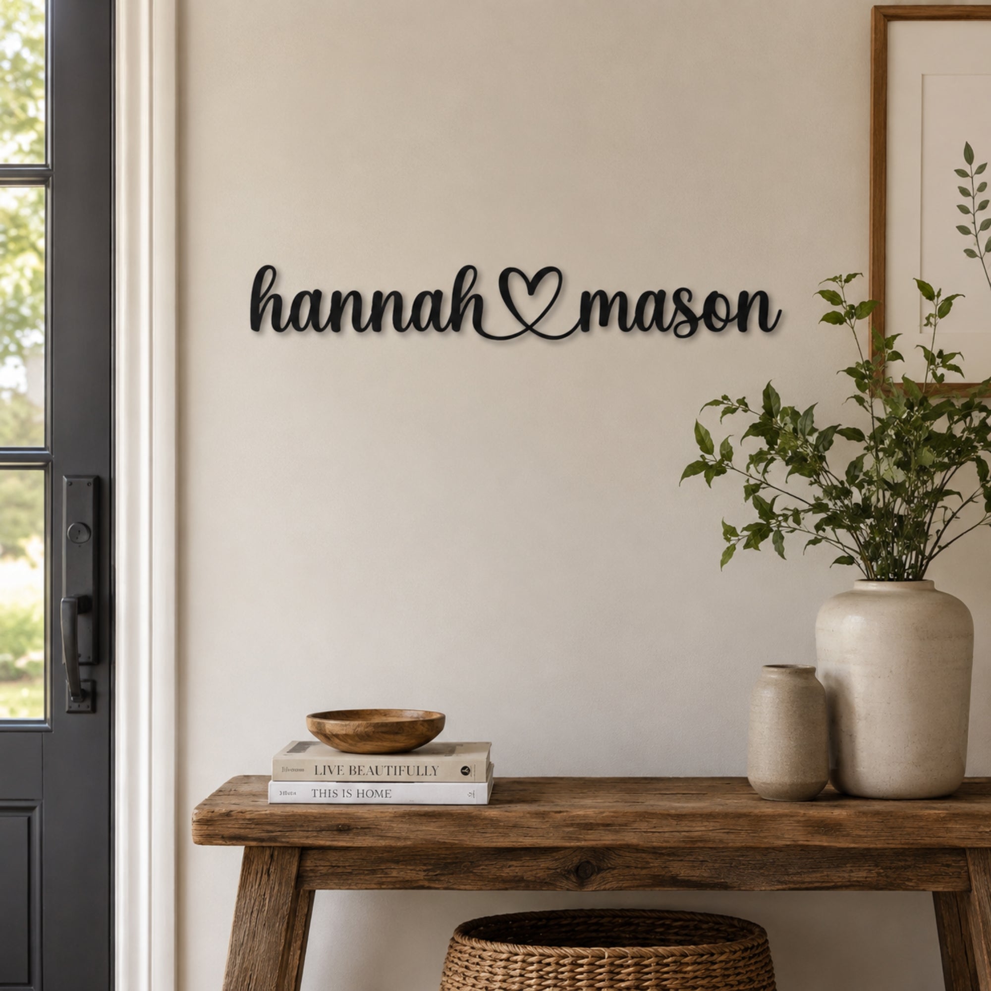 Personalized Couple Names Metal Sign with Heart