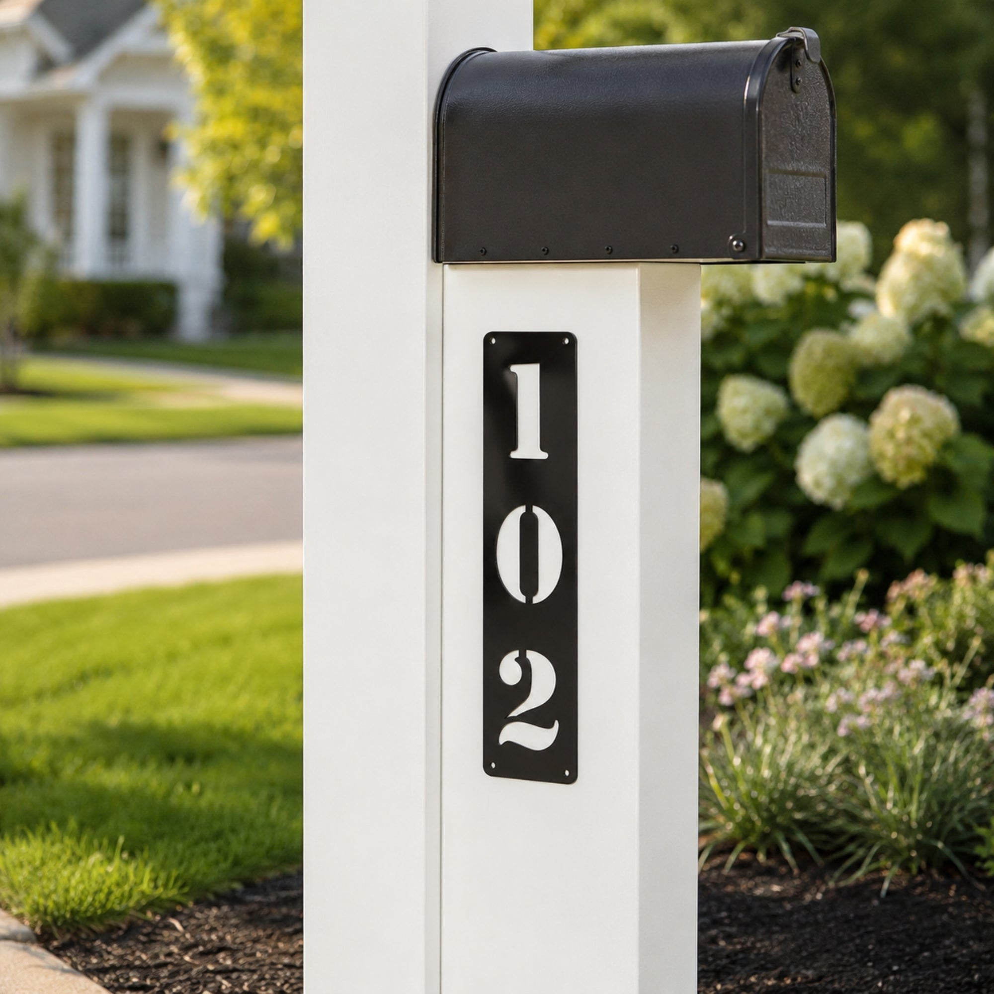 Vertical Metal House Number Sign