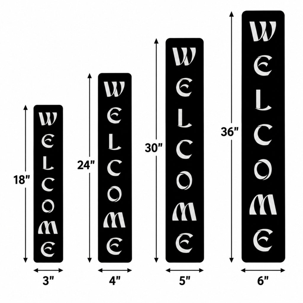 Modern Welcome Metal Sign – Vertical or Horizontal Porch Decor