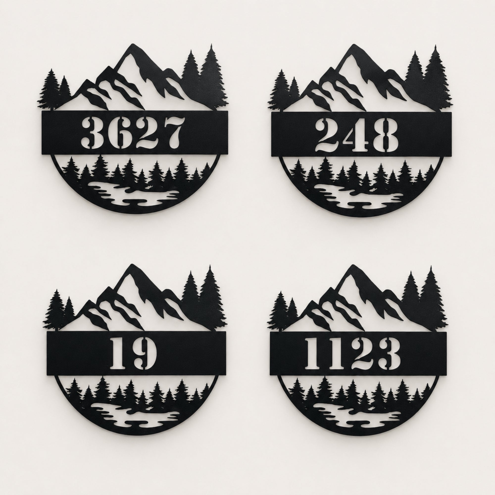 Personalized Mountain House Number Sign