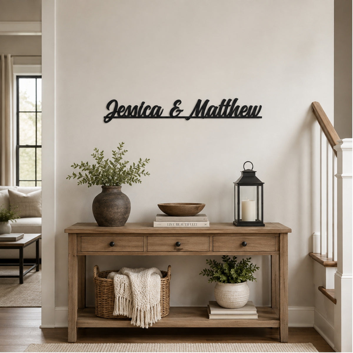 Personalized Couple Names Metal Sign – Custom Two Name Wall Art
