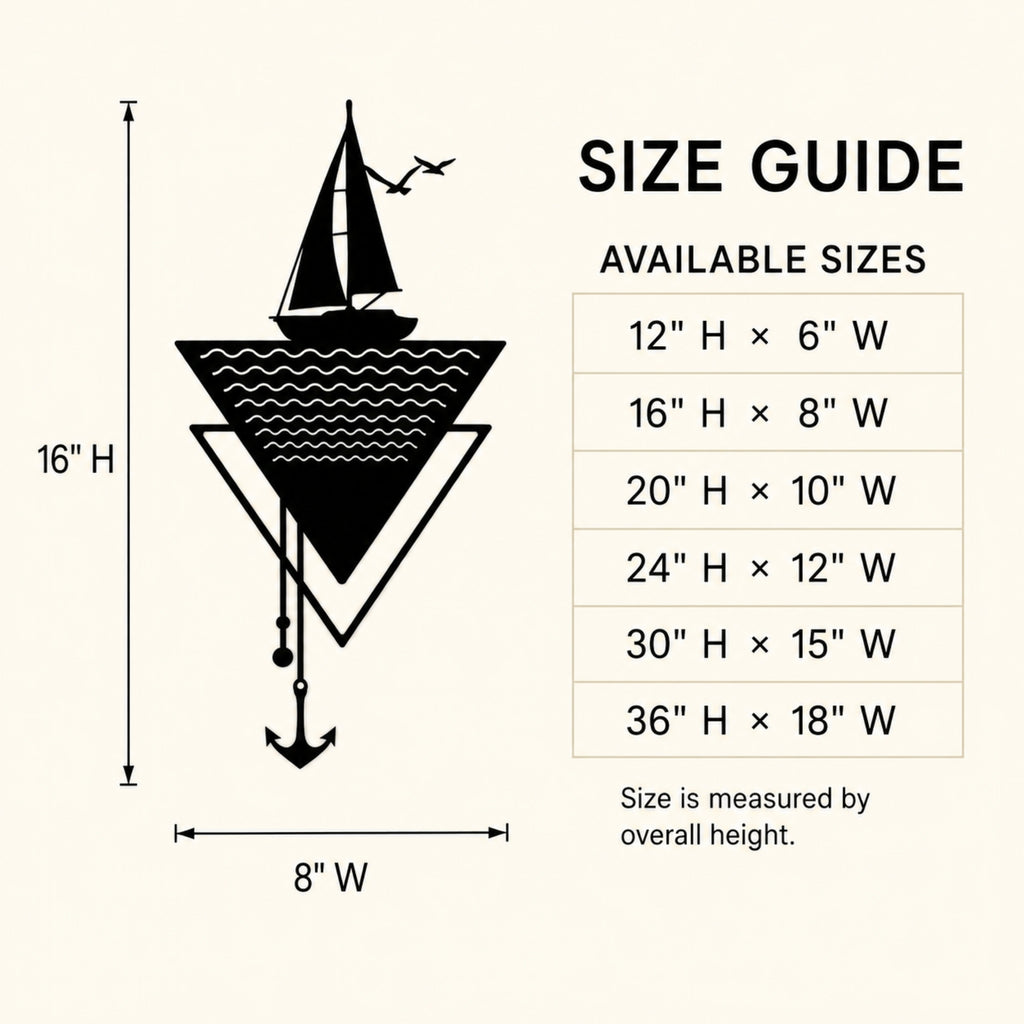 Modern Sailboat Metal Wall Art with Anchor – Nautical Coastal Decor
