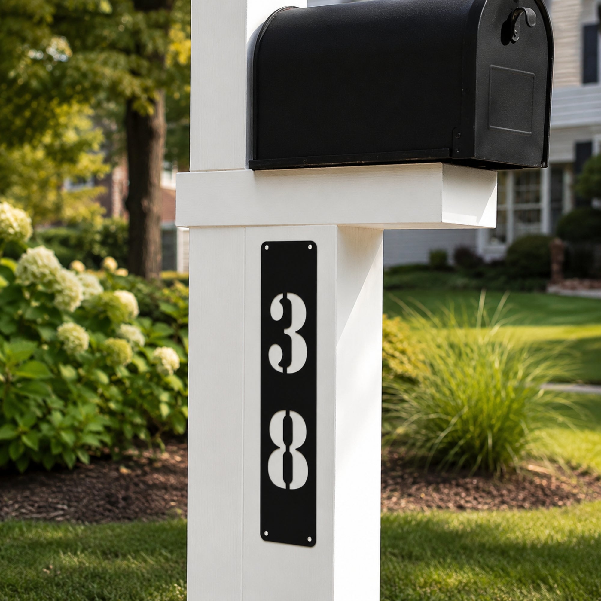 Vertical Metal House Number Sign