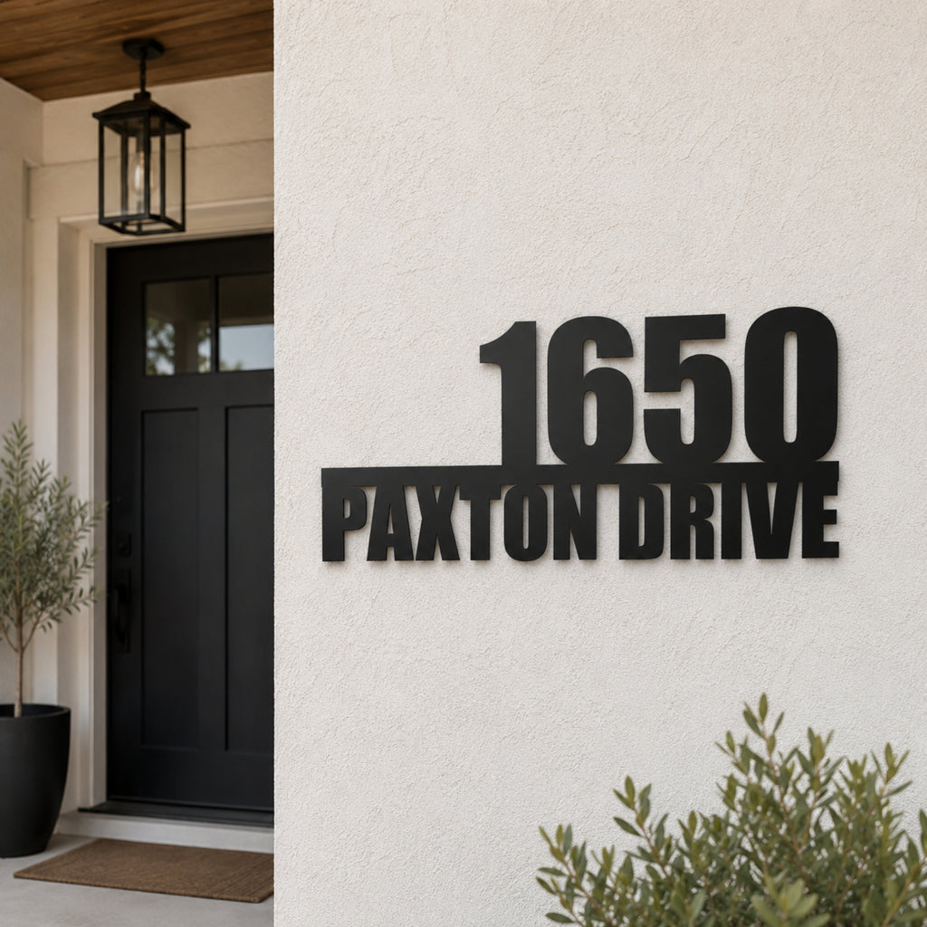 Personalized Metal Address Sign with House Number & Street Name