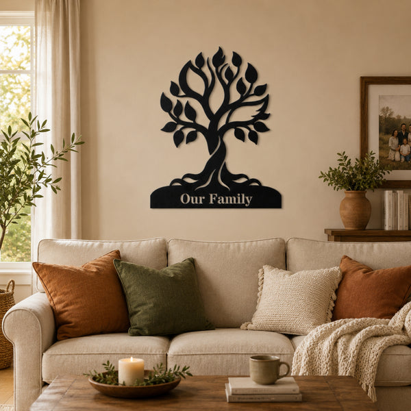 Personalized Tree of Life Family Name Metal Sign