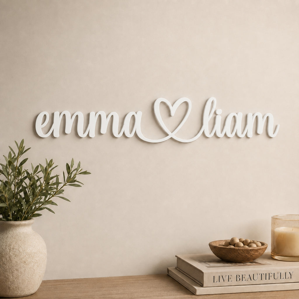 Personalized Couple Names Metal Sign with Heart