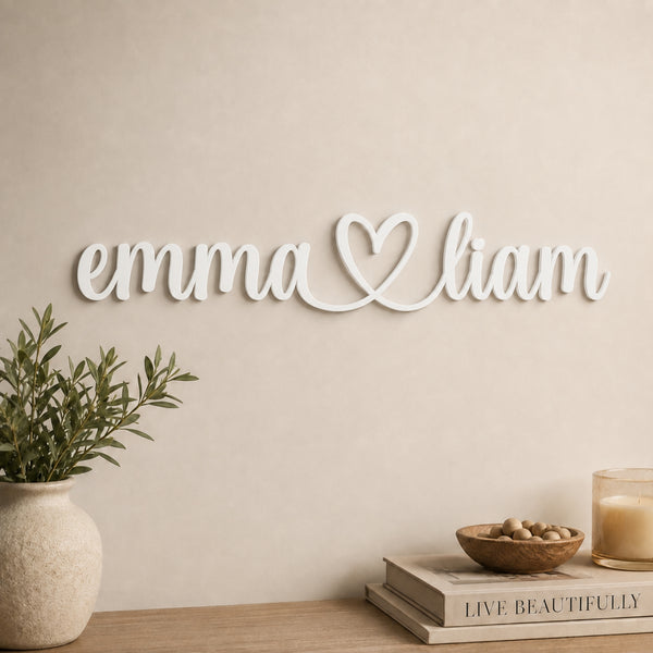Personalized Couple Names Metal Sign with Heart