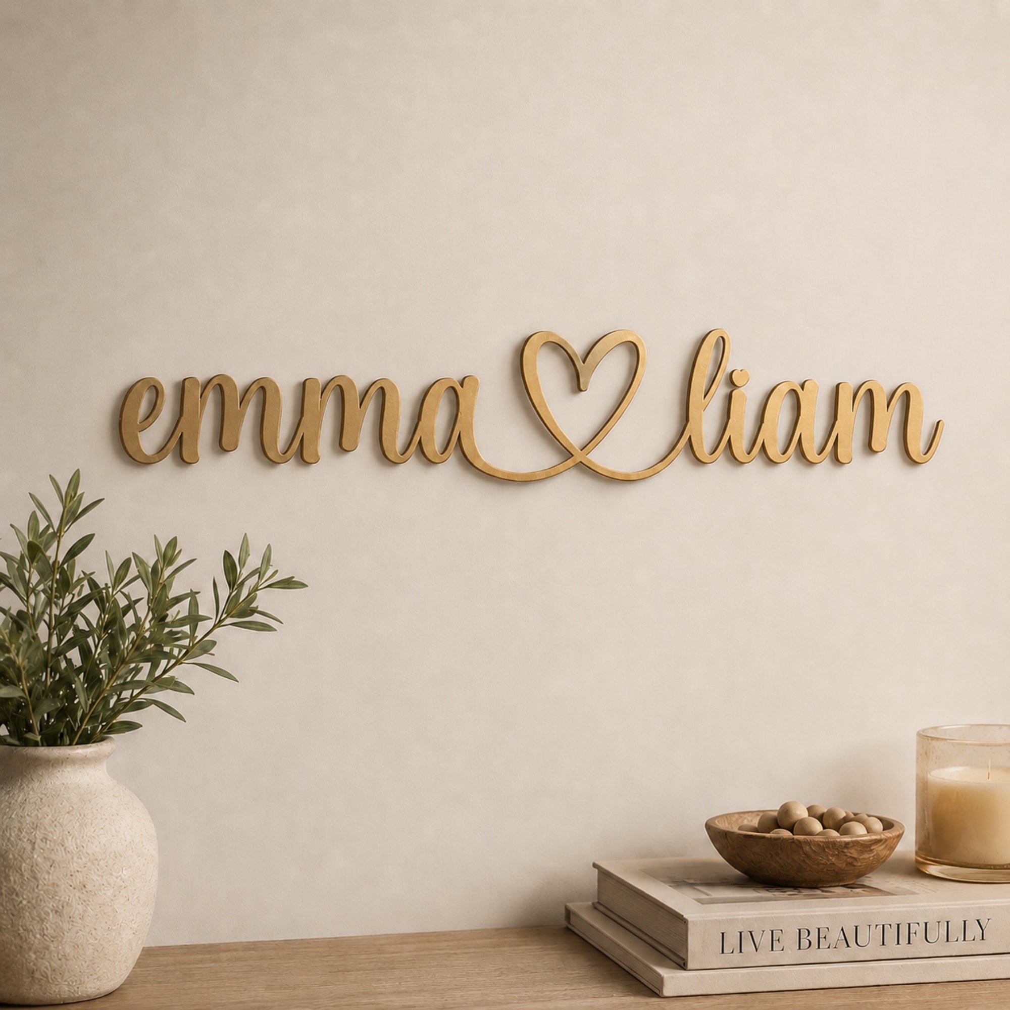 Personalized Couple Names Metal Sign with Heart Secondary image