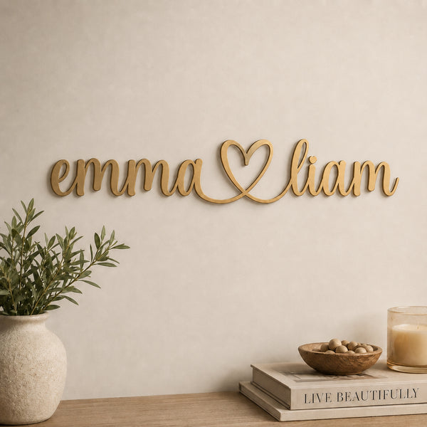 Personalized Couple Names Metal Sign with Heart