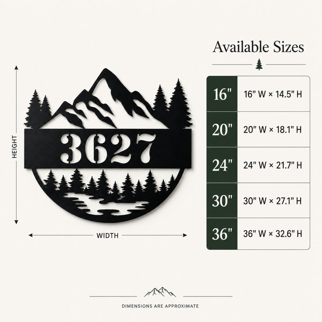 Personalized Mountain House Number Sign