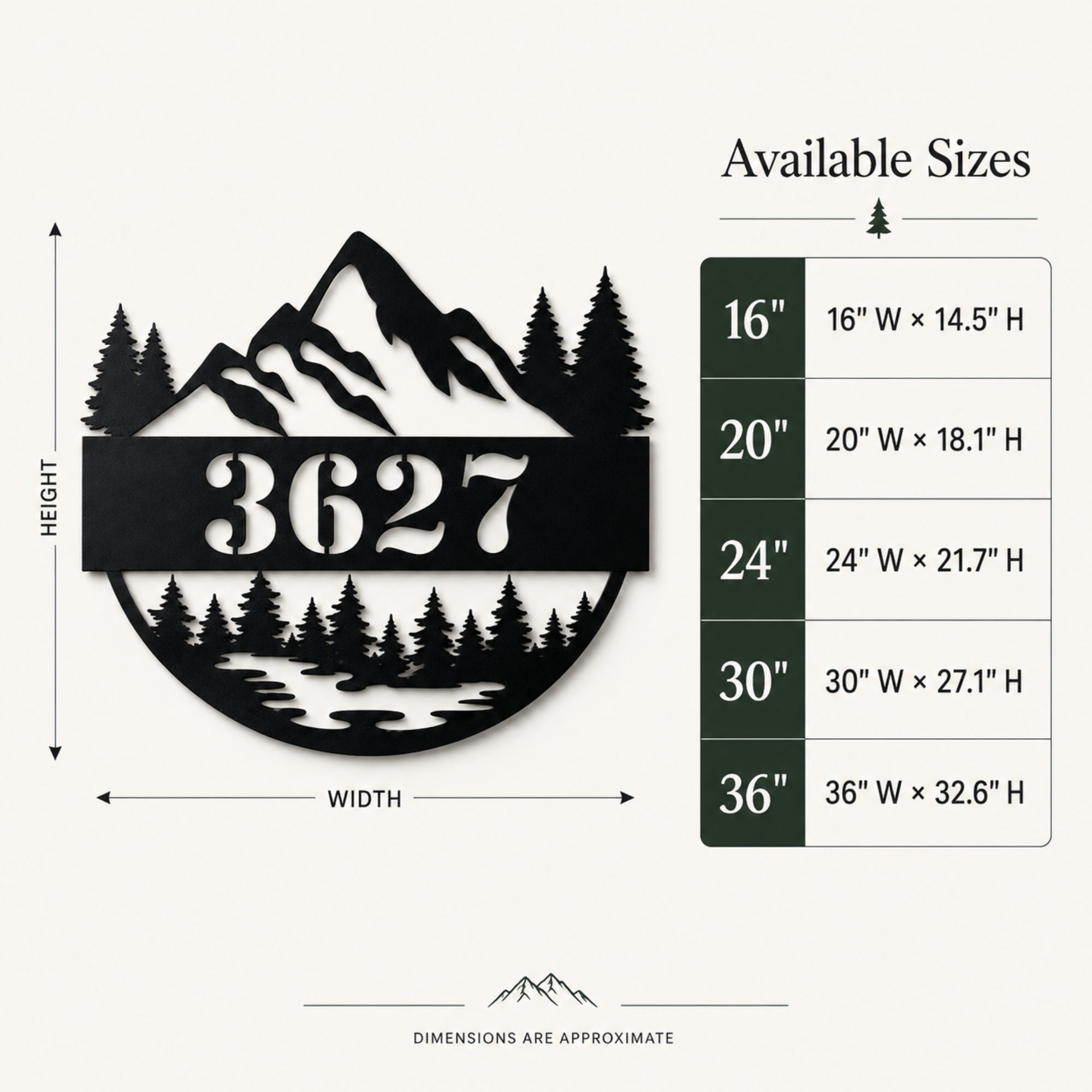 Personalized Mountain House Number Sign