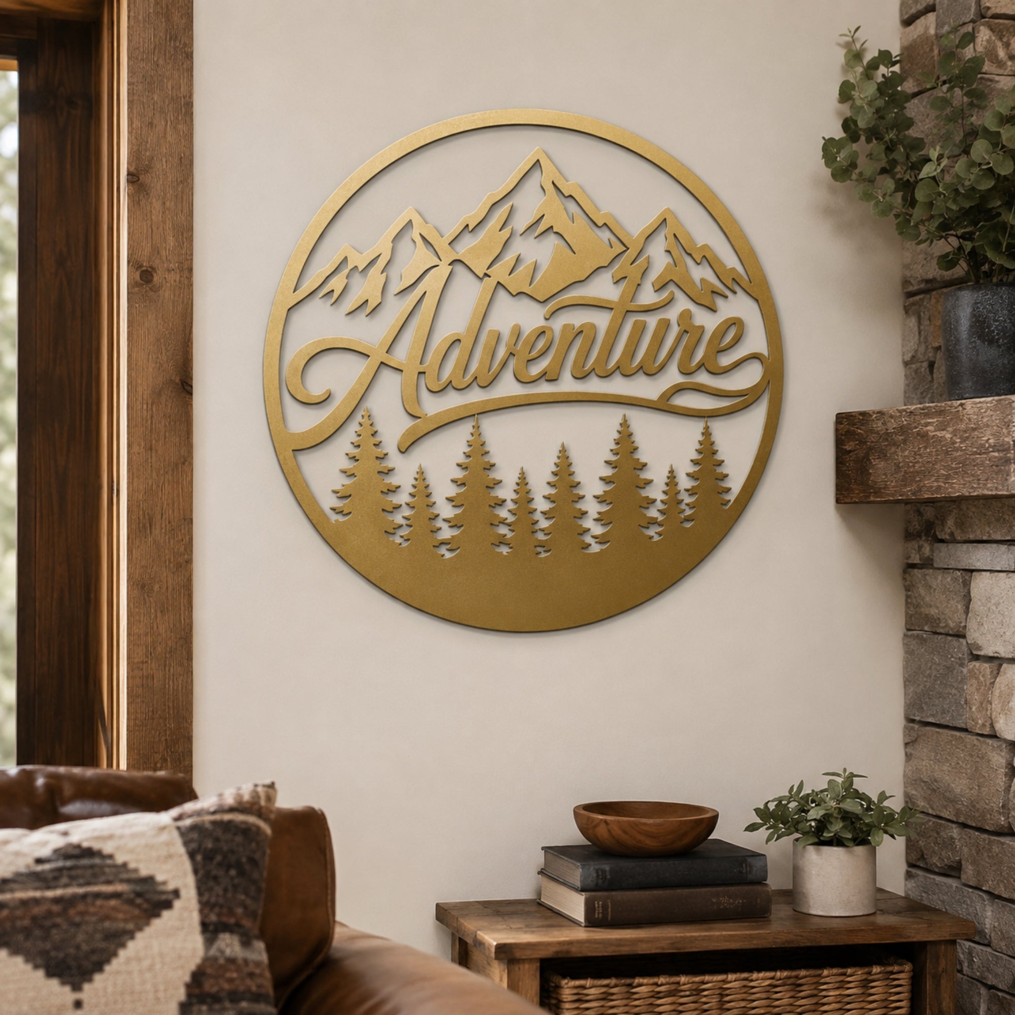 Adventure Mountain Metal Wall Art – Forest & Pine Tree Decor Secondary image