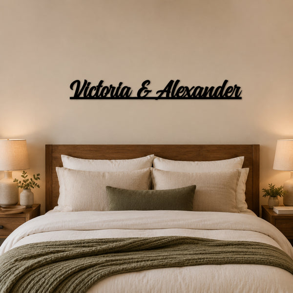 Personalized Couple Names Metal Sign – Custom Two Name Wall Art