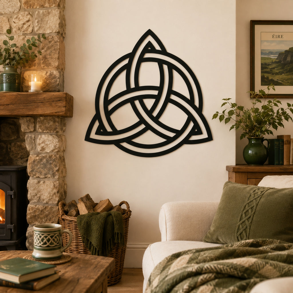 Celtic Trinity Knot Metal Wall Art – Triquetra Decor