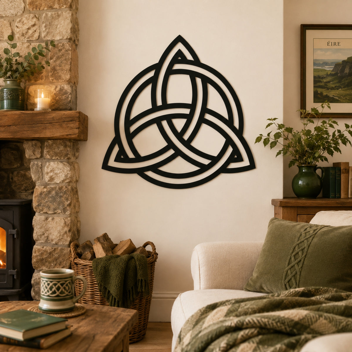 Celtic Trinity Knot Metal Wall Art – Triquetra Decor