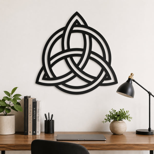 Celtic Trinity Knot Metal Wall Art – Triquetra Decor