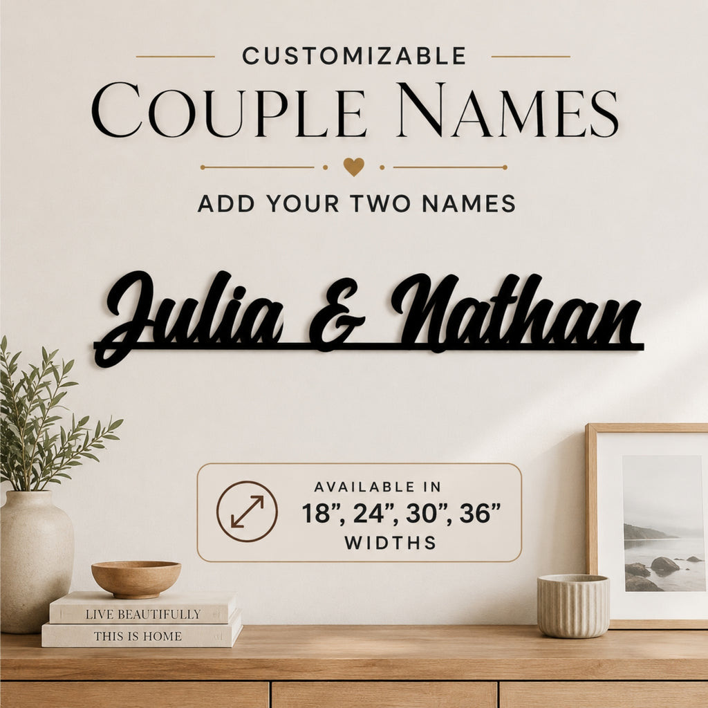 Personalized Couple Names Metal Sign – Custom Two Name Wall Art