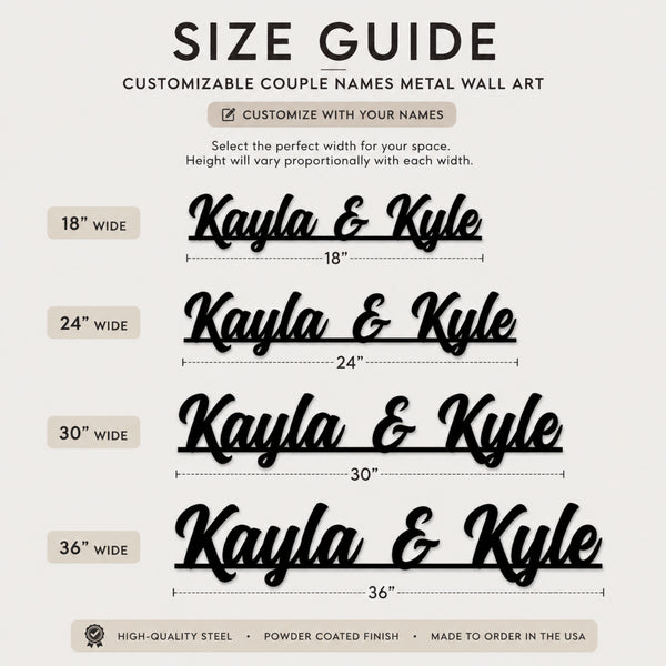 Personalized Couple Names Metal Sign – Custom Two Name Wall Art