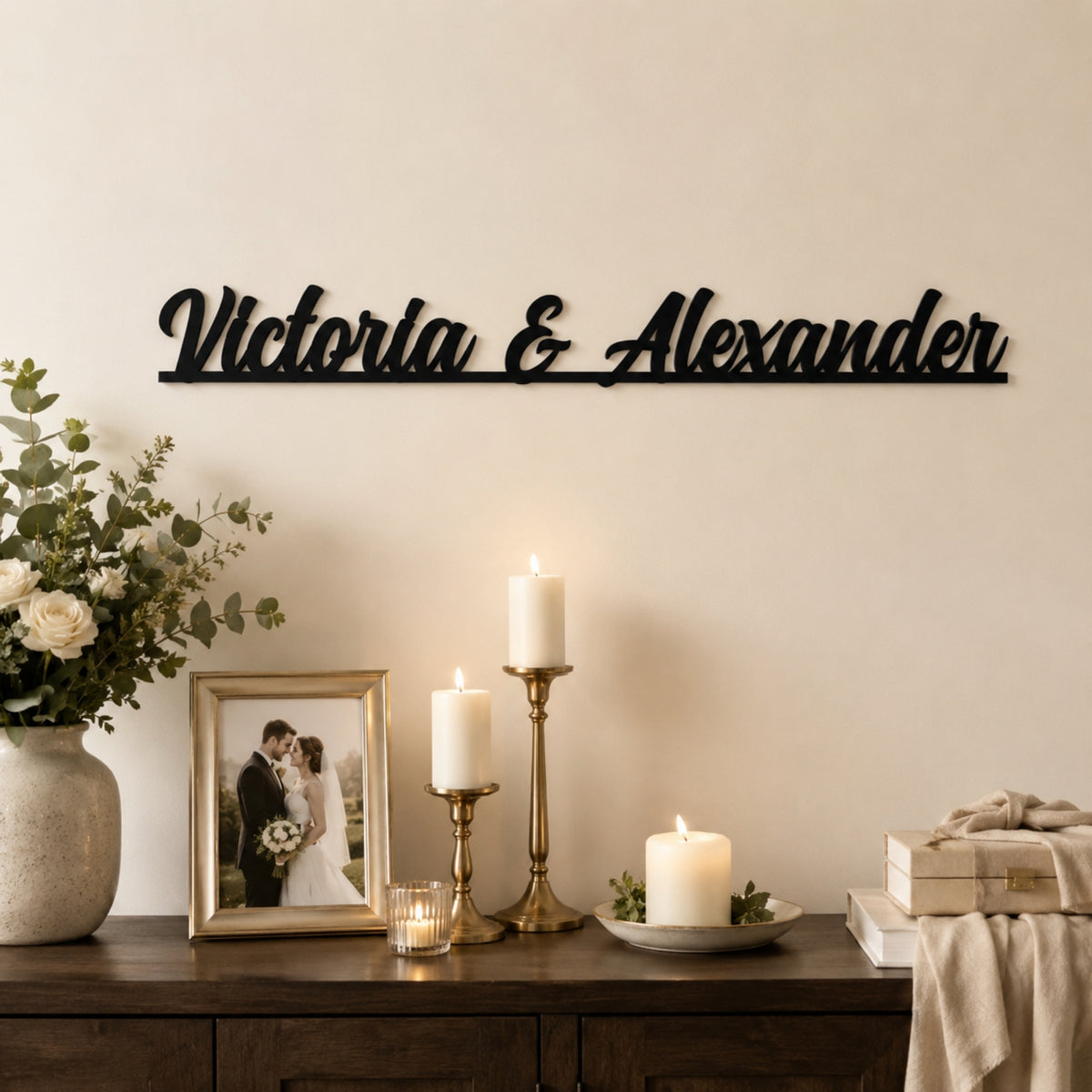 Personalized Couple Names Metal Sign – Custom Two Name Wall Art Main image