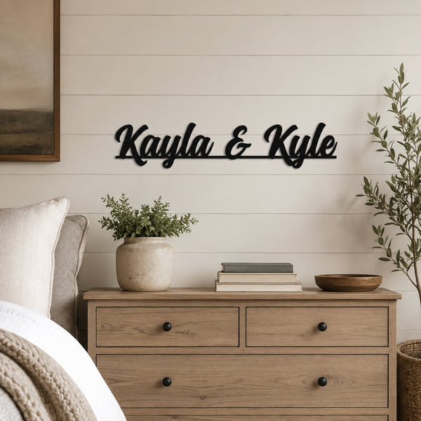 Personalized Couple Names Metal Sign – Custom Two Name Wall Art