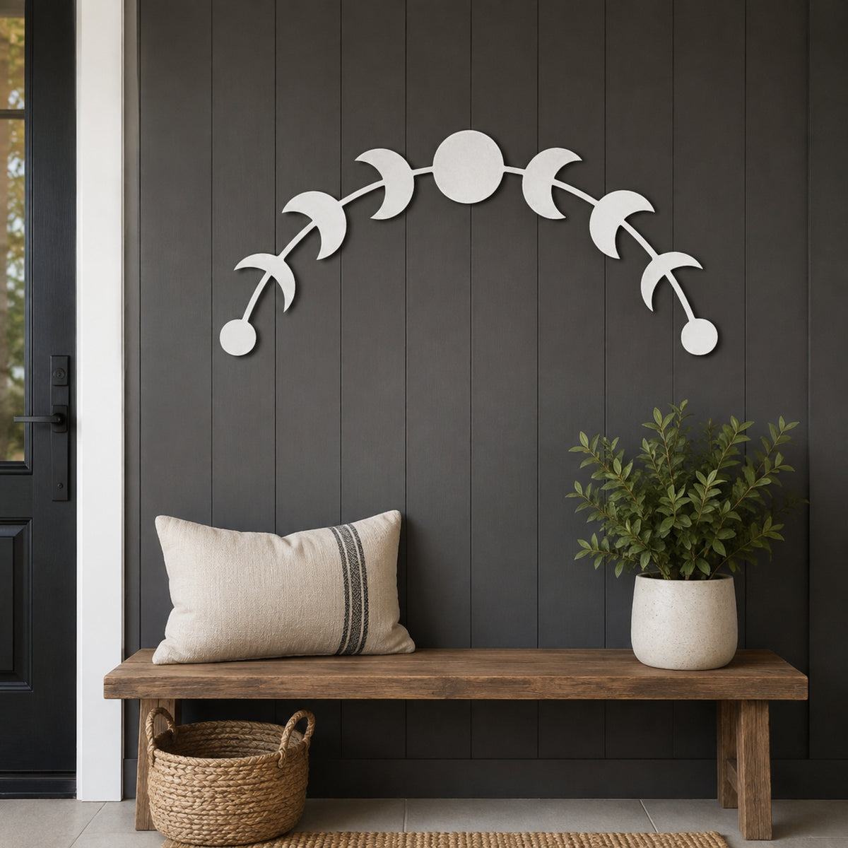 Moon Phase Metal Wall Art – Celestial Lunar Cycle Wall Decor