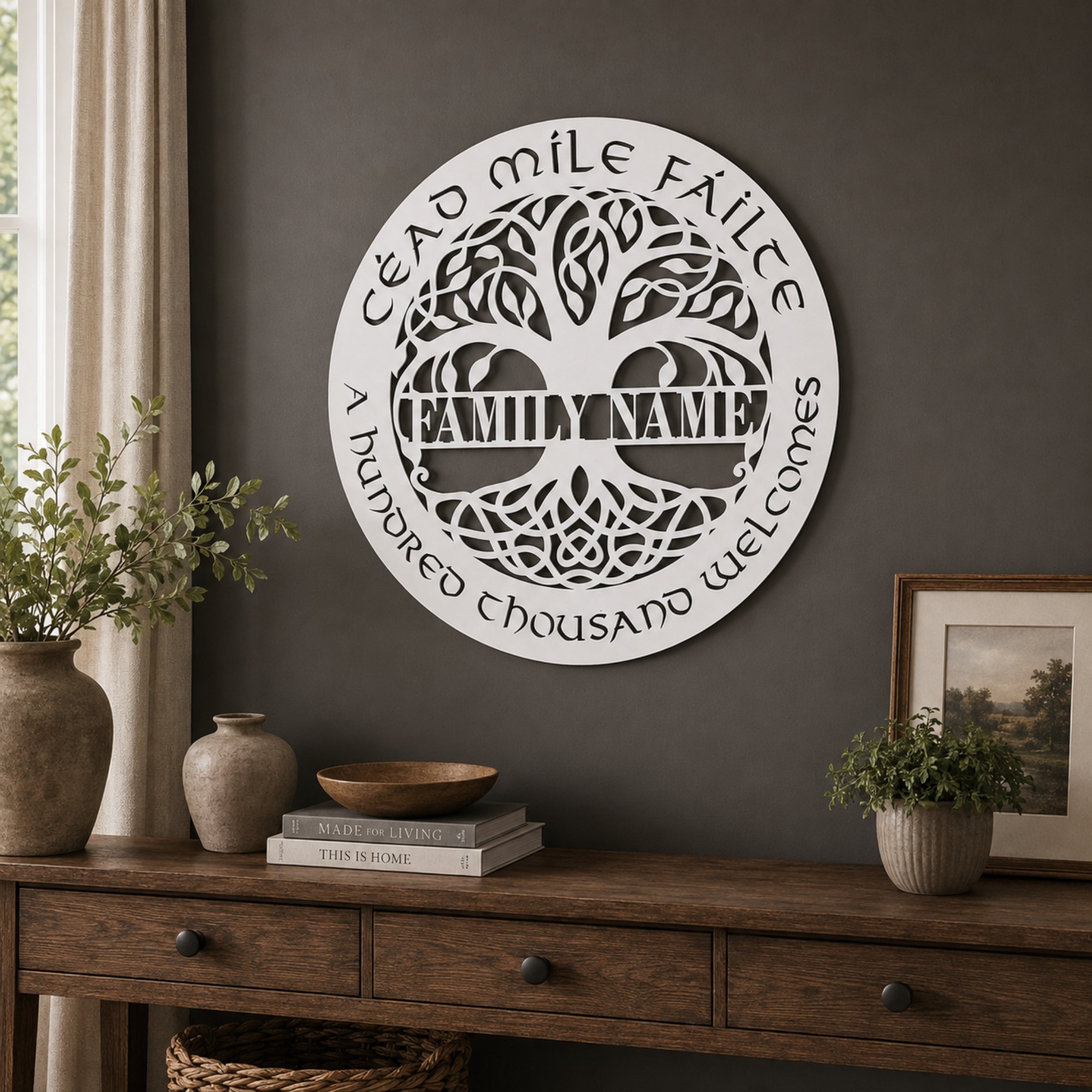 Personalized Irish Family Name Sign – Celtic Tree of Life Metal Wall Art Secondary image