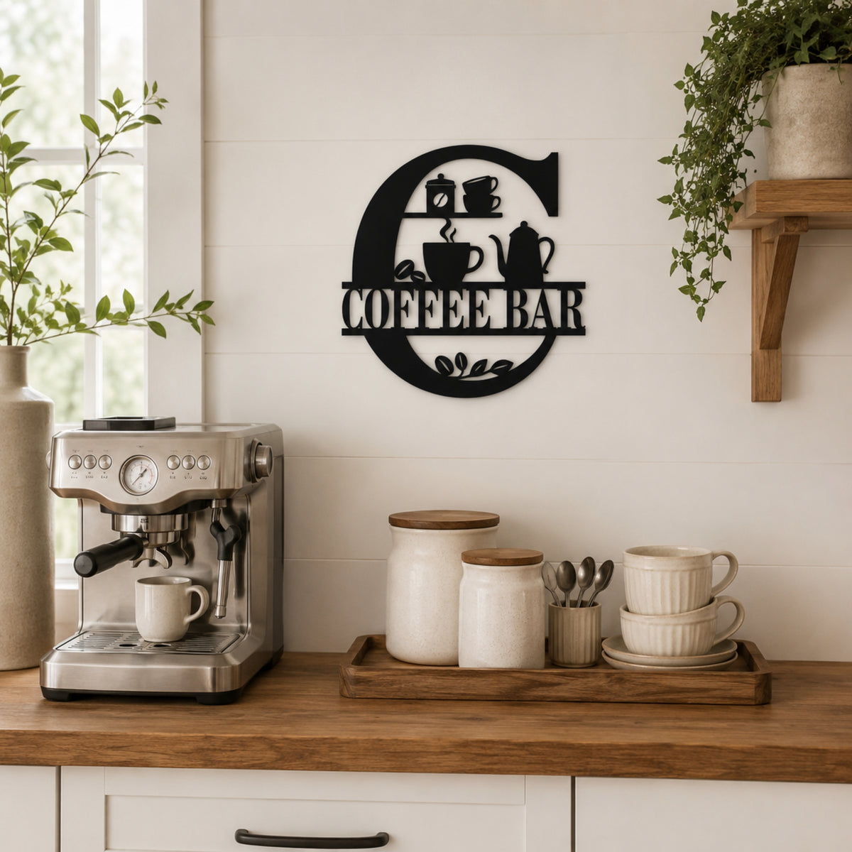 Coffee Bar Metal Wall Sign – Kitchen Coffee Station Decor