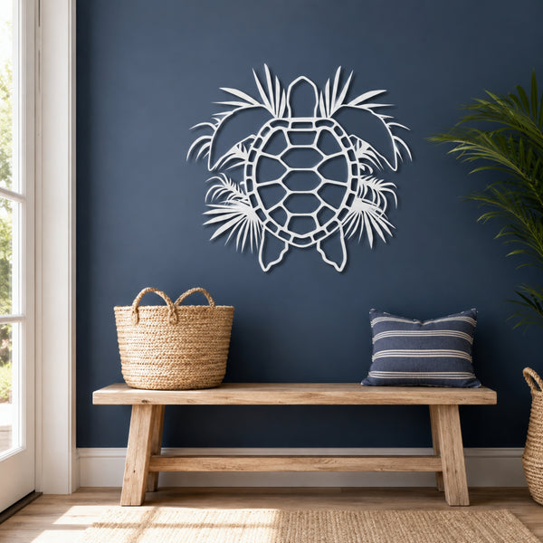 Tropical Sea Turtle Metal Wall Art – Coastal Ocean Wall Decor