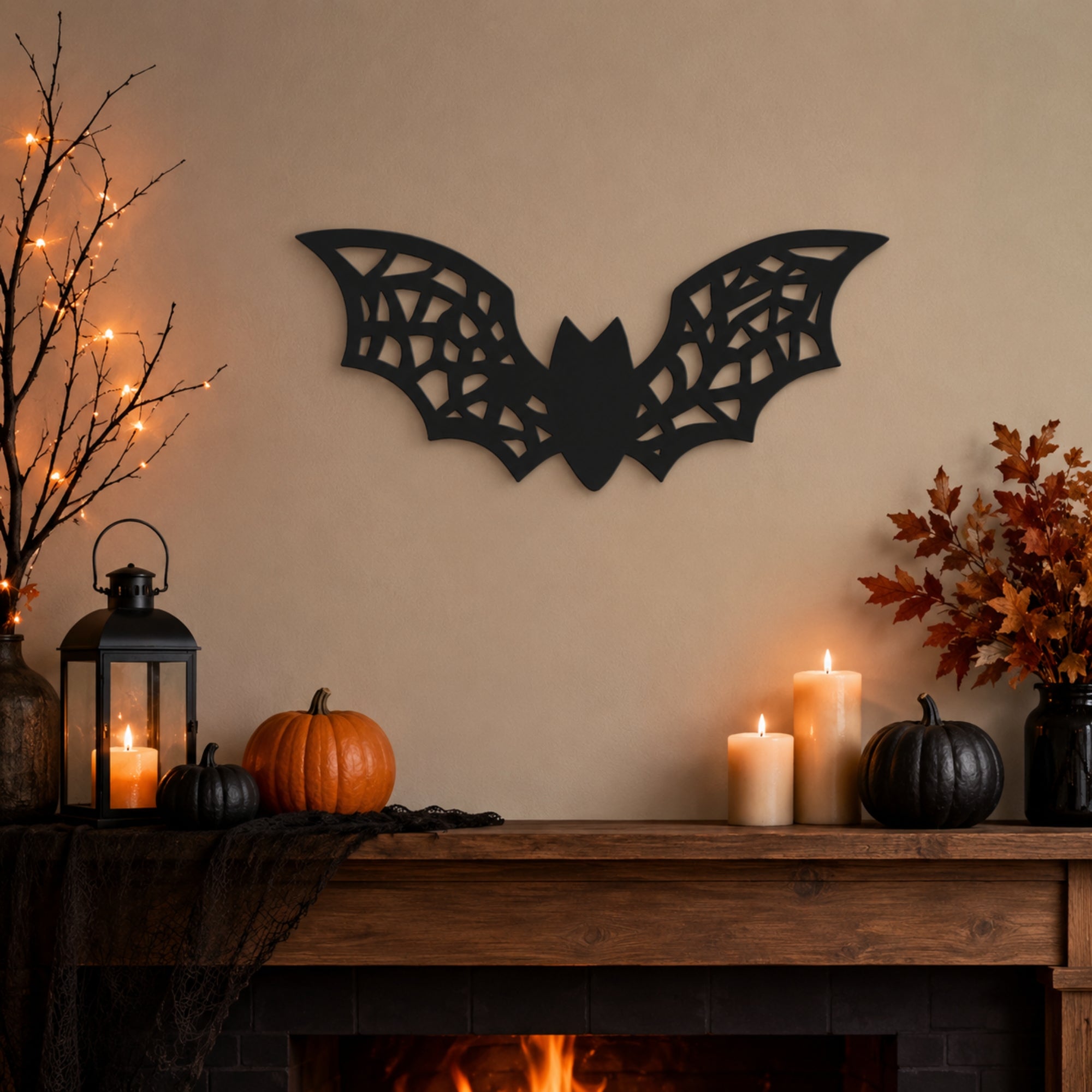 Halloween Bat Metal Wall Art – 5 Spooky Bat Designs Secondary image