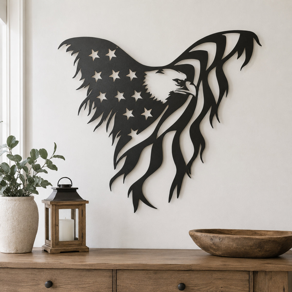 American Flag Eagle Decor - Patriotic Eagle Metal Wall Art
