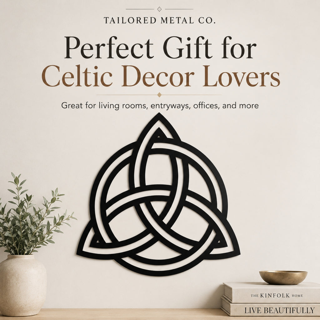 Celtic Trinity Knot Metal Wall Art – Triquetra Decor