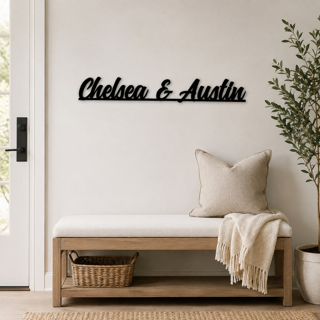 Personalized Couple Names Metal Sign – Custom Two Name Wall Art