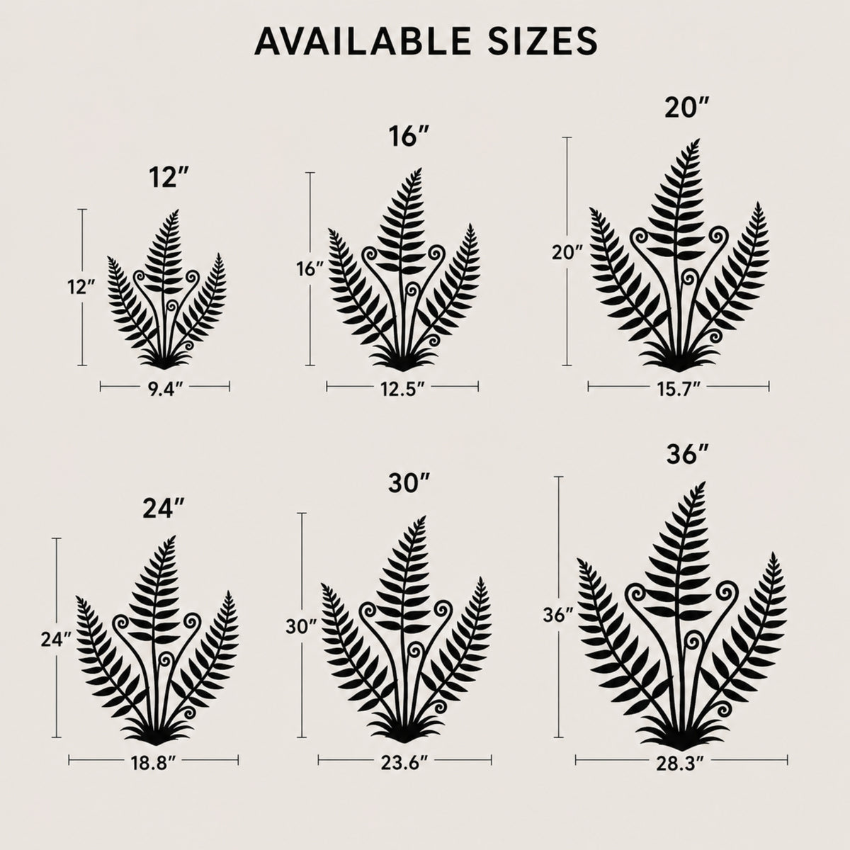 Fern Botanical Metal Wall Art – Nature Inspired Plant Wall Decor