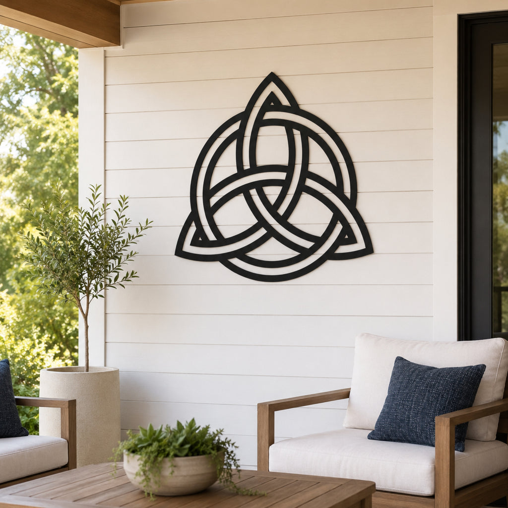 Celtic Trinity Knot Metal Wall Art – Triquetra Decor