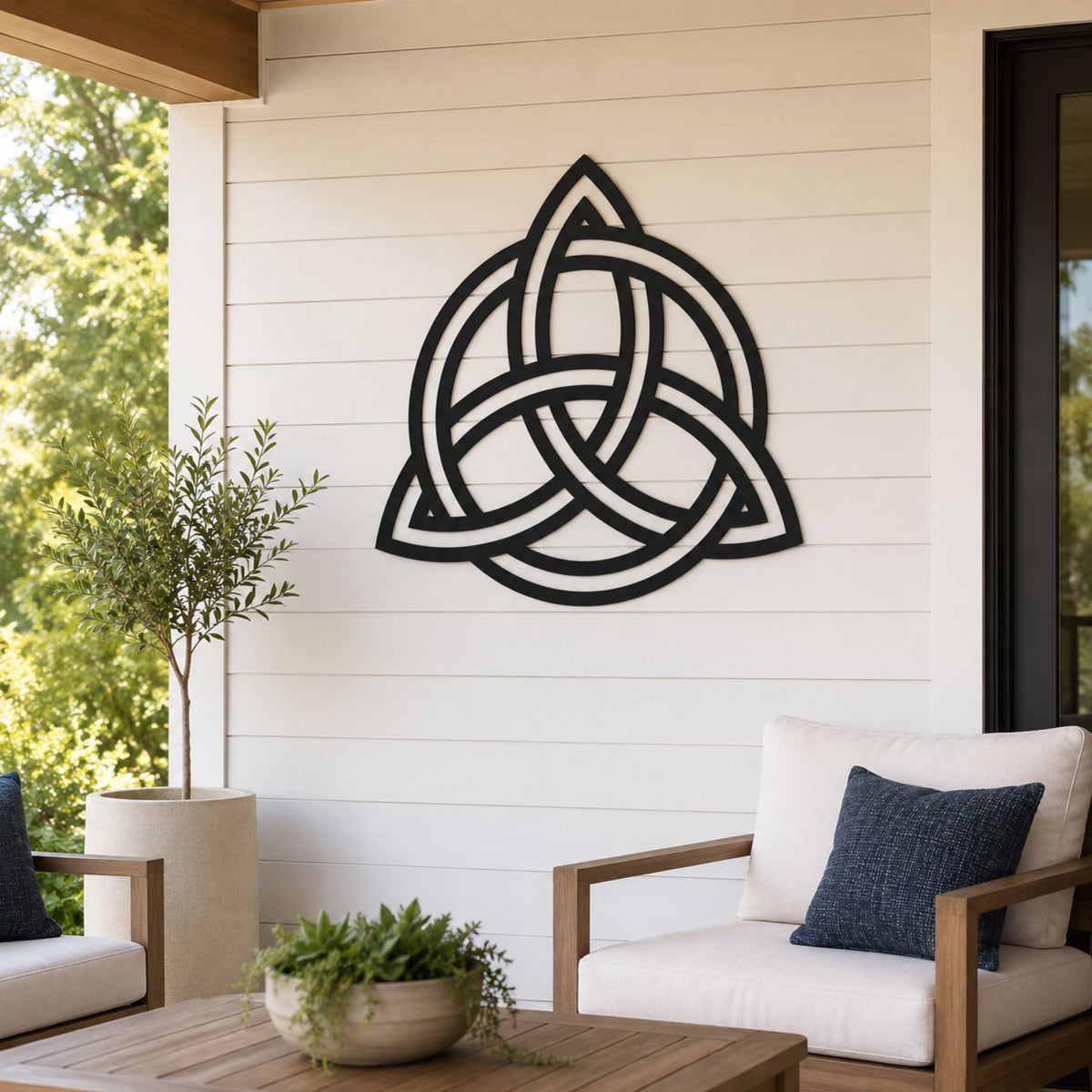 Celtic Trinity Knot Metal Wall Art – Triquetra Decor