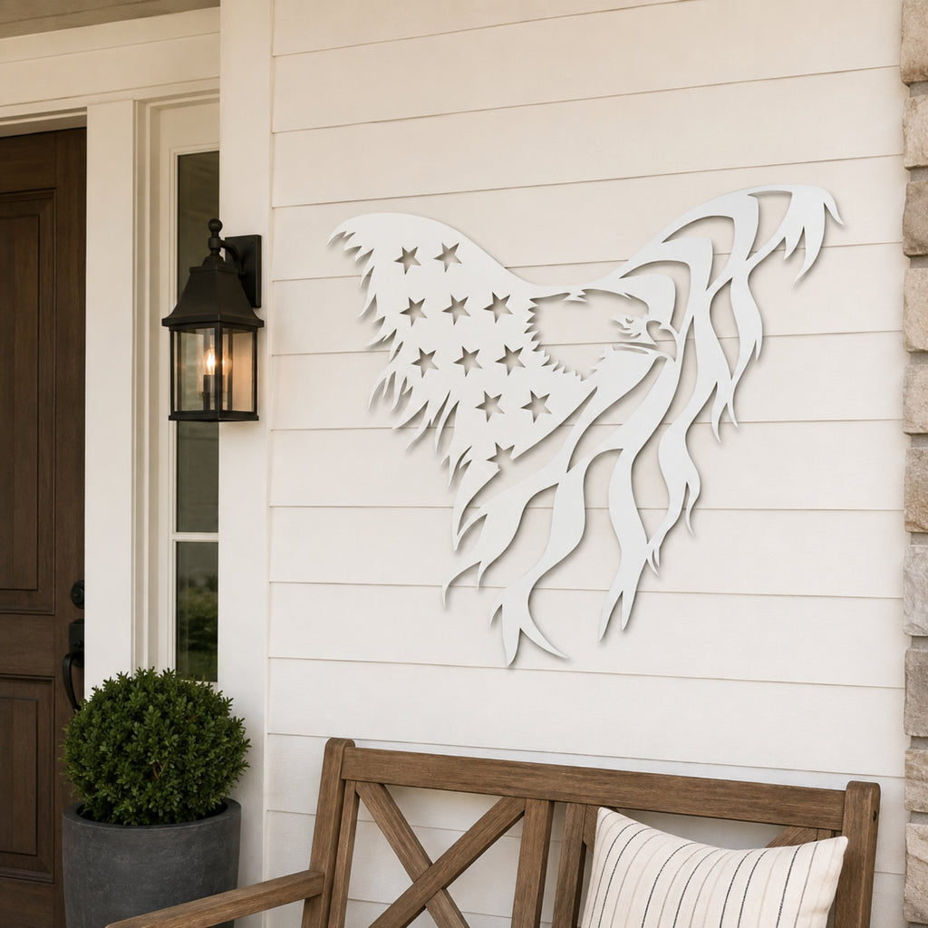 American Flag Eagle Decor - Patriotic Eagle Metal Wall Art