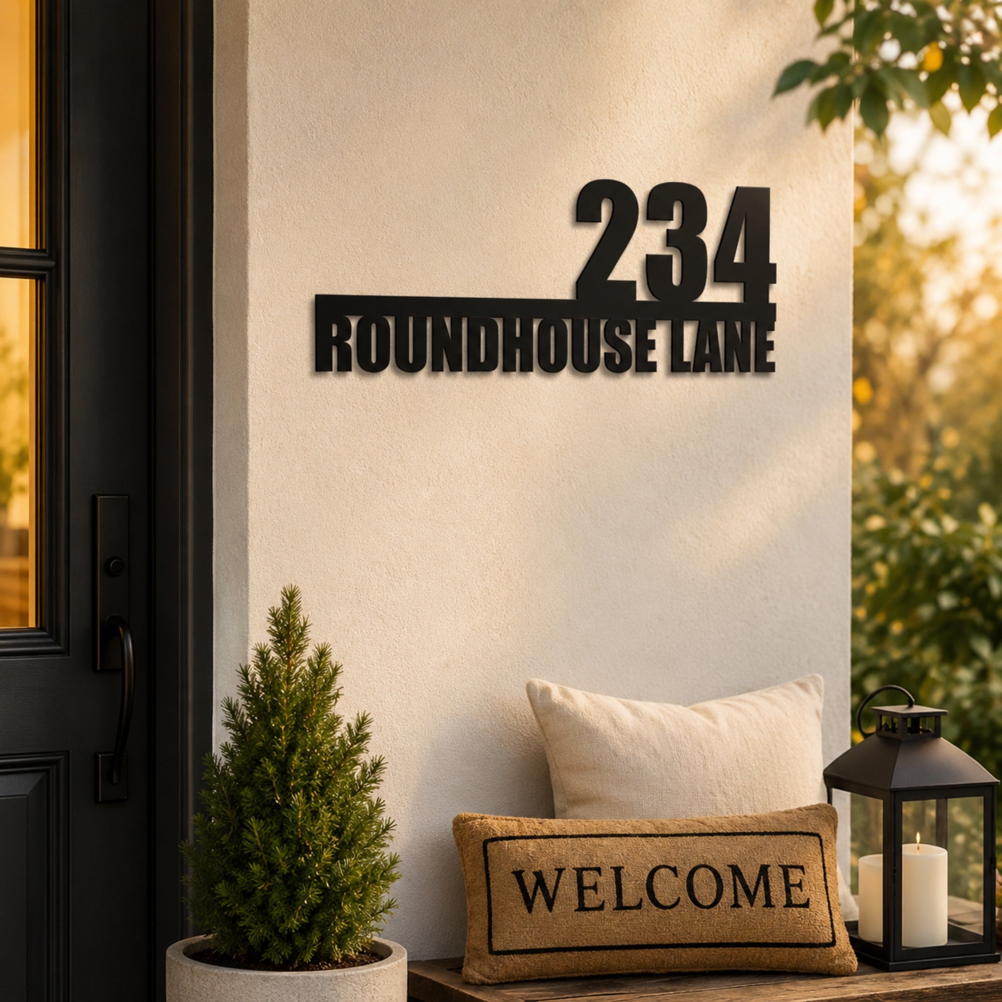 Personalized Metal Address Sign with House Number & Street Name