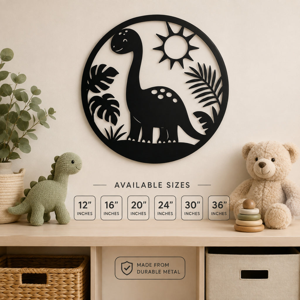 Dinosaur Metal Wall Art – Nursery & Kids Room Decor